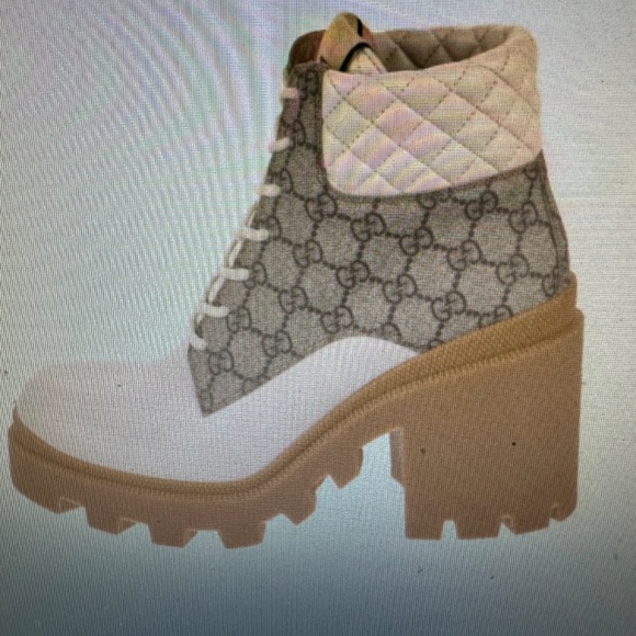 Gucci Women's GG Platform High Block Heel Ankle Boots - Picture 2 of 5